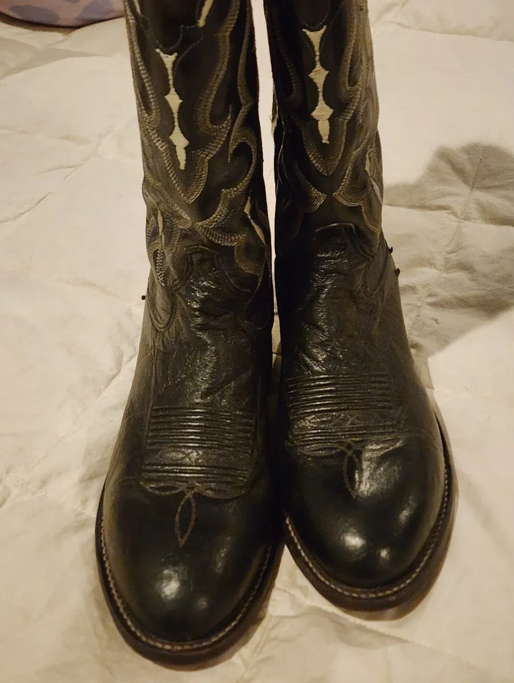 Mens Black Tony Lama Exotic Smooth Ostrich Tall Western Boots 7½D